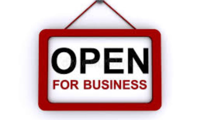 Open for business!